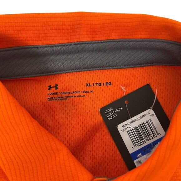 Lot of 2 Men's Golf Polo Shirt XL Under Armour Tech Orange and Green L34 - Picture 4 of 9